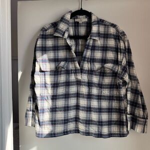 LOFT Cropped Pullover Flannel